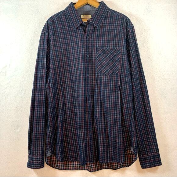 Boston Trader Mens Plaid Corduroy Button Shirt Sz XL Heritage Long Sleeve Preppy - Picture 1 of 9